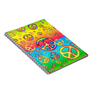 Crazy Kids Colours-PEACE OUT-Spiral Notebook