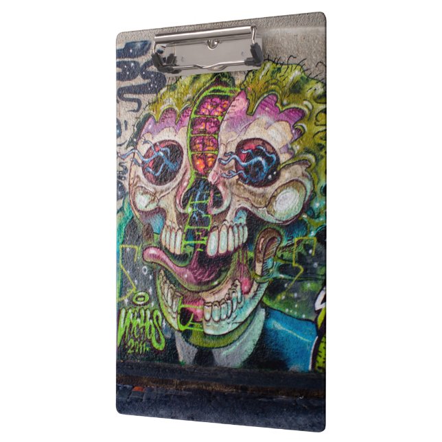 Crazy Kind Of Horror Skull Graffiti Clipboard (Left)