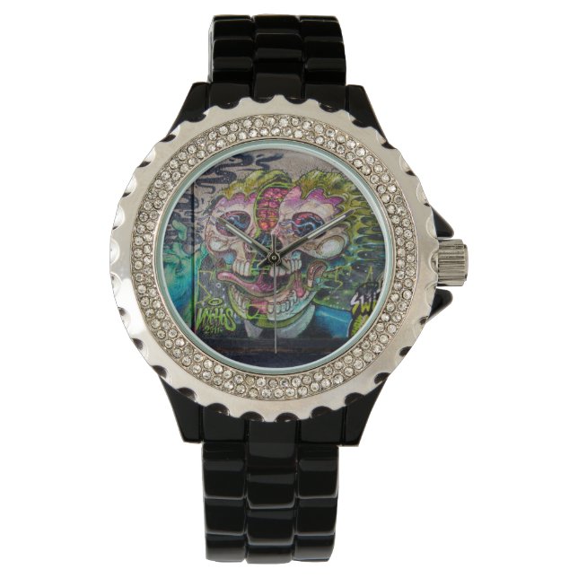 Crazy Kind Of Horror Skull Graffiti Watch (Front)