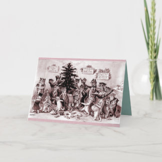Crazy Kitty Christmas Holiday Card