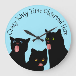 Crazy Kitty Time Cat Clock