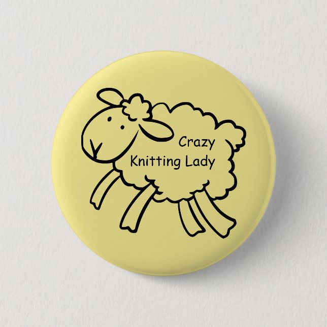 Crazy Knitting Lady Badge (Front)