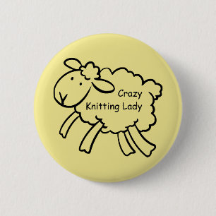 Crazy Knitting Lady Badge