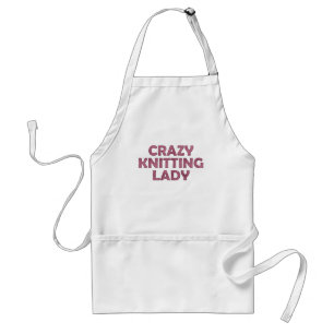 Crazy Knitting Lady Standard Apron