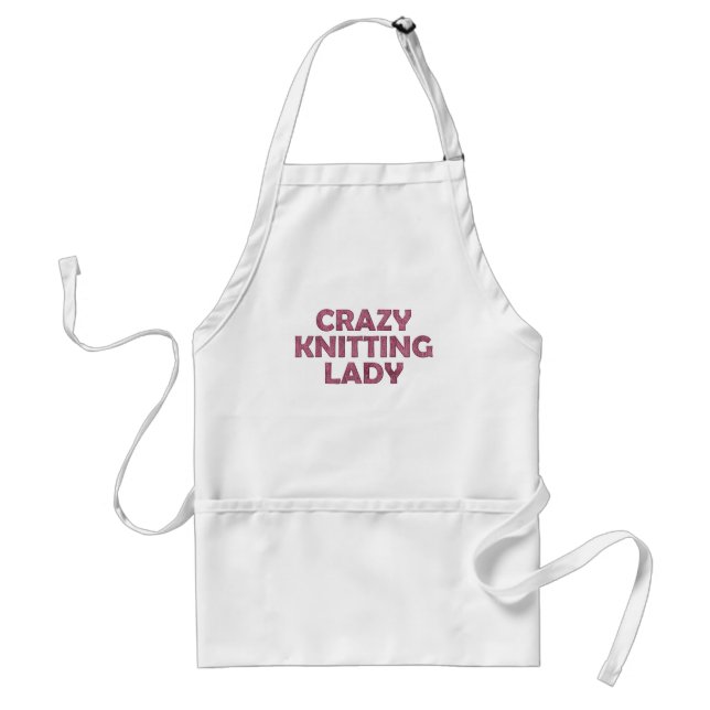 Crazy Knitting Lady Standard Apron (Front)