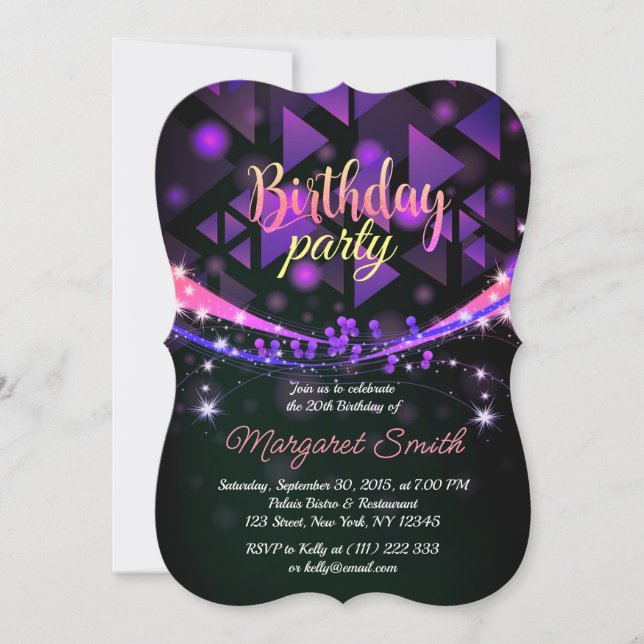 Crazy Let's party! Disco Birthday Invitation (Front)