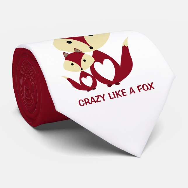 Crazy Like a Fox, Red Fox Burlap Tie (Rolled)