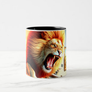 Crazy Lion Two-Tone Coffee Mug