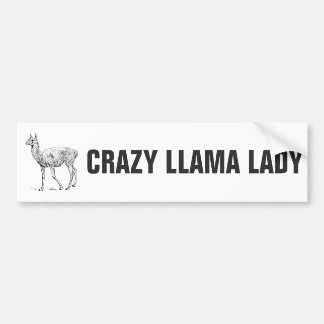 Crazy Llama Lady Bumper Sticker (Front)