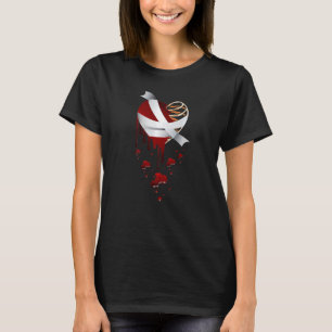 Crazy Love Hurt Broken Heart Pain Skeleton Bloody  T-Shirt