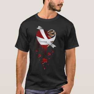 Crazy Love Hurt Broken Heart Pain Skeleton Bloody T-Shirt