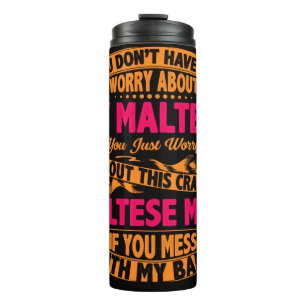 Crazy Maltese Mum Thermal Tumbler