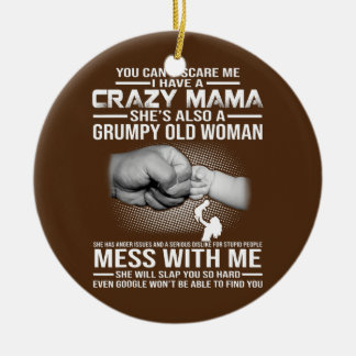 Crazy mama ceramic tree decoration