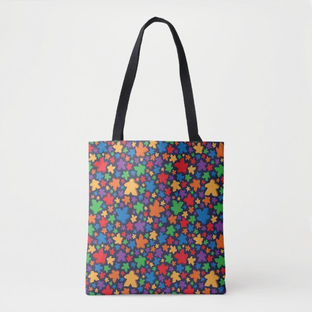 Crazy Meeple Print Tote (Front)