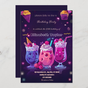 Crazy Milkshake Party Invitation – Colorful Sweet