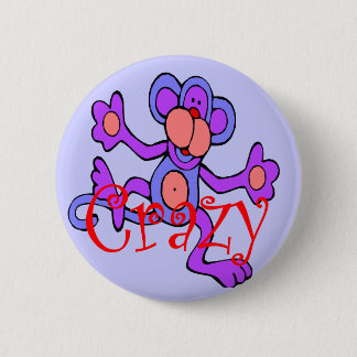 crazy.monkey 6 cm round badge