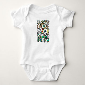 Crazy Monkey and Birds Baby Bodysuit