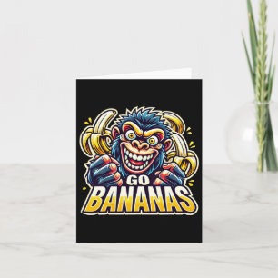 Crazy Monkey Go Bananas Sticker Card