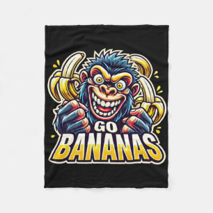 Crazy Monkey Go Bananas Sticker Fleece Blanket