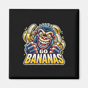 Crazy Monkey Go Bananas Sticker Magnet