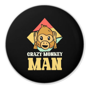 Crazy Monkey Man Ceramic Knob