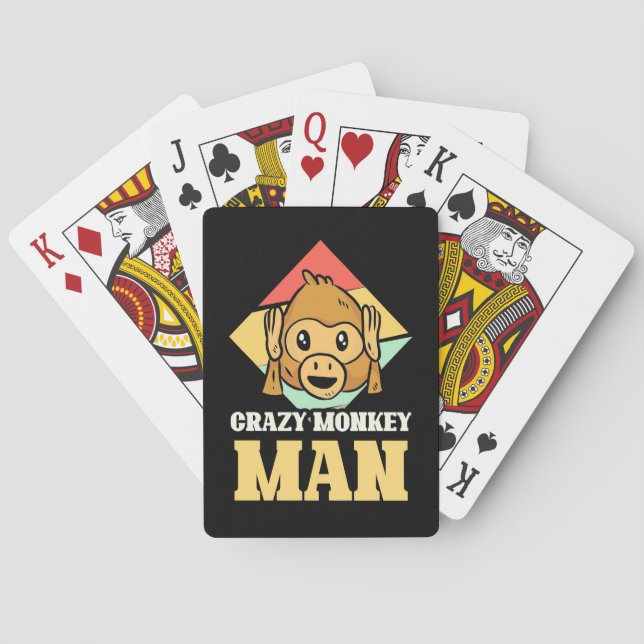 Crazy Monkey Man Playing Cards (Back)