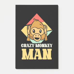 Crazy Monkey Man Post-it Notes