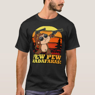 Crazy Monkey Pew Pew Madafakas Funny Vintage Monke T-Shirt