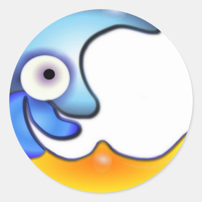 Crazy Moon Cartoon Sticker (Front)