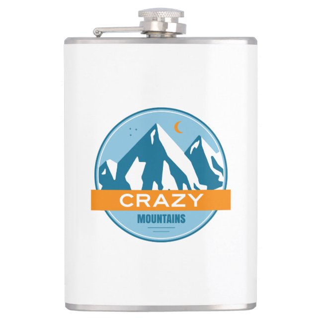 Crazy Mountains Montana Hip Flask (Front)