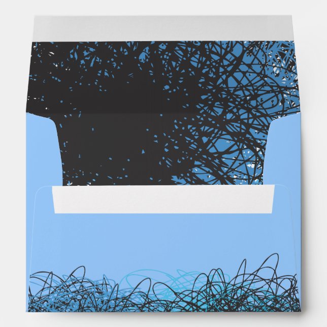 CRAZY MUSICAL NOTE Bar Mitzvah Invitation Envelope (Back (Bottom))