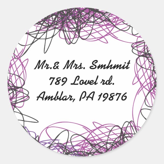 CRAZY MUSICAL NOTES Bar Mitzvah Sticker Seal (Front)