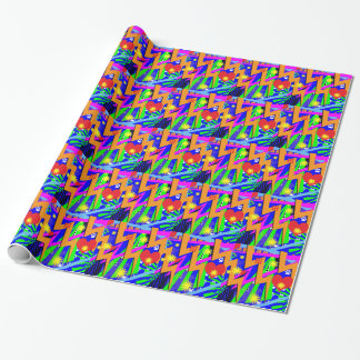 Crazy Neon 90s Pattern Wrapping Paper