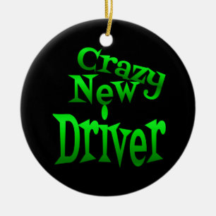 Crazy New Driver in Green Ceramic Tree Decoration