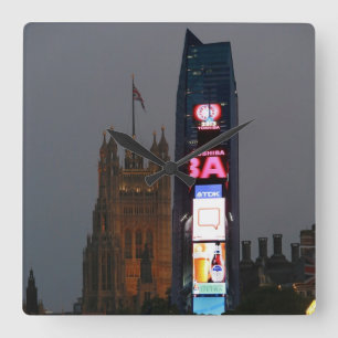 Crazy! New York City meets London Square Wall Clock