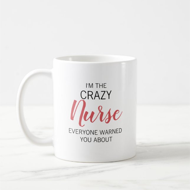 Crazy Nurse Personalised Name Coffee Mug (Left)