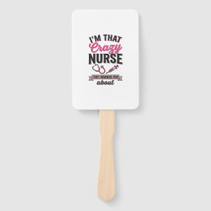 Crazy Nurse Quote Vintage Engraving Shirt Design_1 Hand Fan