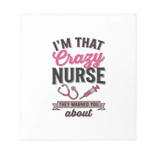 Crazy Nurse Quote Vintage Engraving Shirt Design_1 Notepad