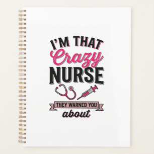 Crazy Nurse Quote Vintage Engraving Shirt Design_1 Planner