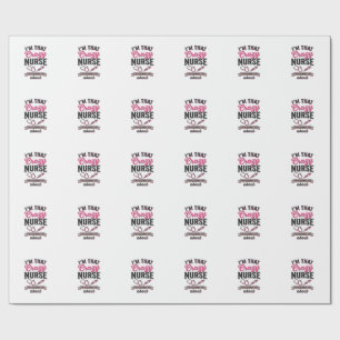 Crazy Nurse Quote Vintage Engraving Shirt Design_1 Wrapping Paper