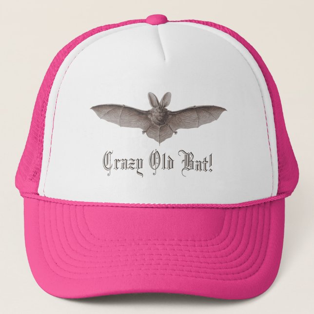Crazy Old Bat Funny Batty Humour for Cranky Women Trucker Hat (Front)