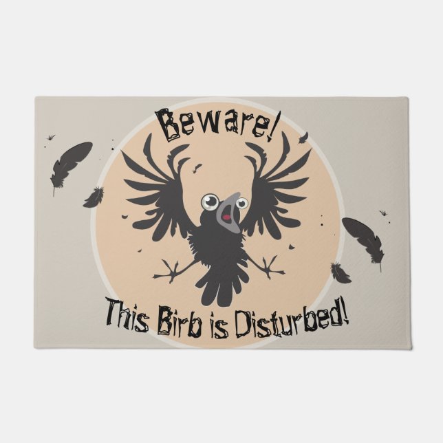 Crazy Old Birb Raven Doormat (Front)
