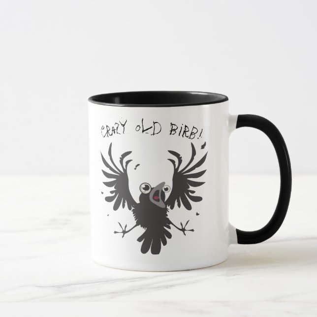 Crazy Old Birb! Raven Mug (Right)