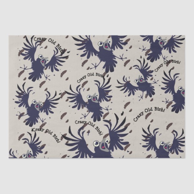 Crazy Old Birb Raven Tissue Paper (Front)