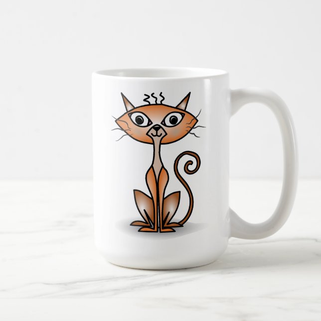 Crazy Orange Cat Classic Mug  (Right)
