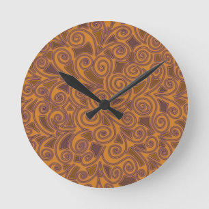 Crazy Orange Design Round Clock