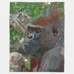 Crazy Paint - Gorilla Fleece Blanket