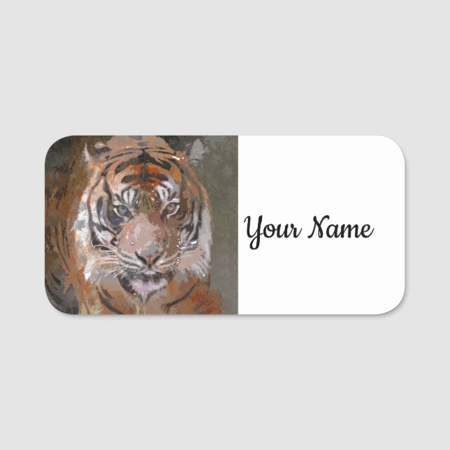 Crazy Paint -  Tiger Name Tag (Front)