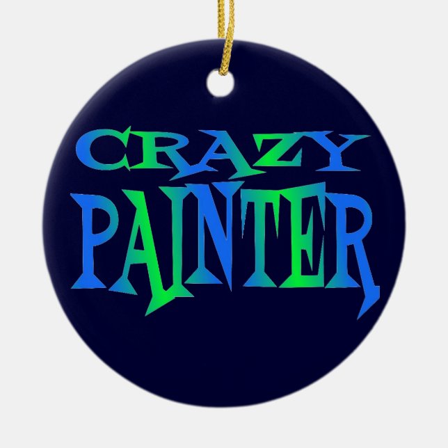 Crazy Painter Ceramic Tree Decoration (Front)