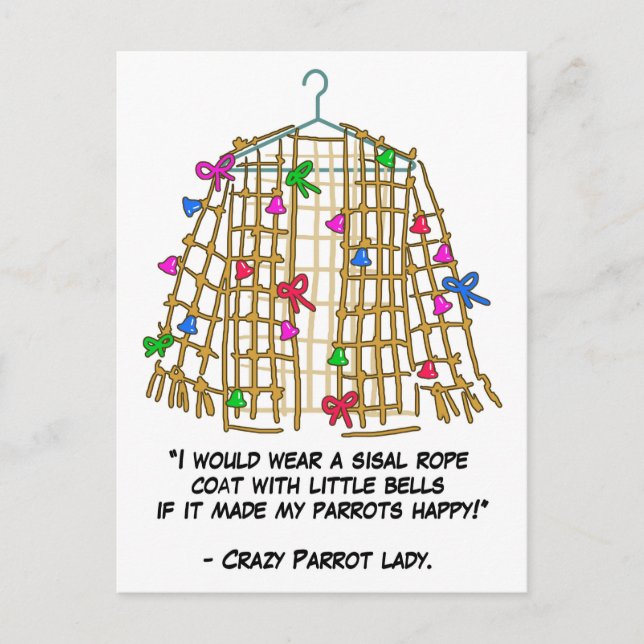 Crazy parrot lady postcard (Front)